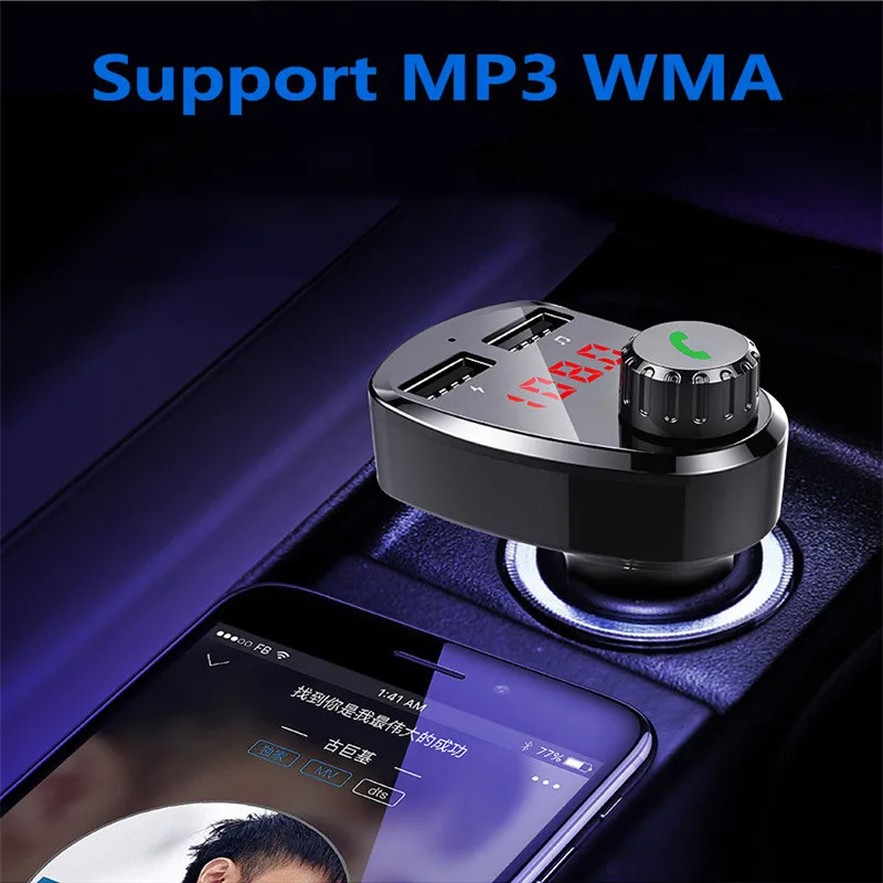 Универсальный Автомобильный MP3-плеер приемник автомобильный bluetooth-комплект автомобиль без потерь двойной USB зарядное устройство FM TransmitterMusic телефонный проигрыватель TF U диск