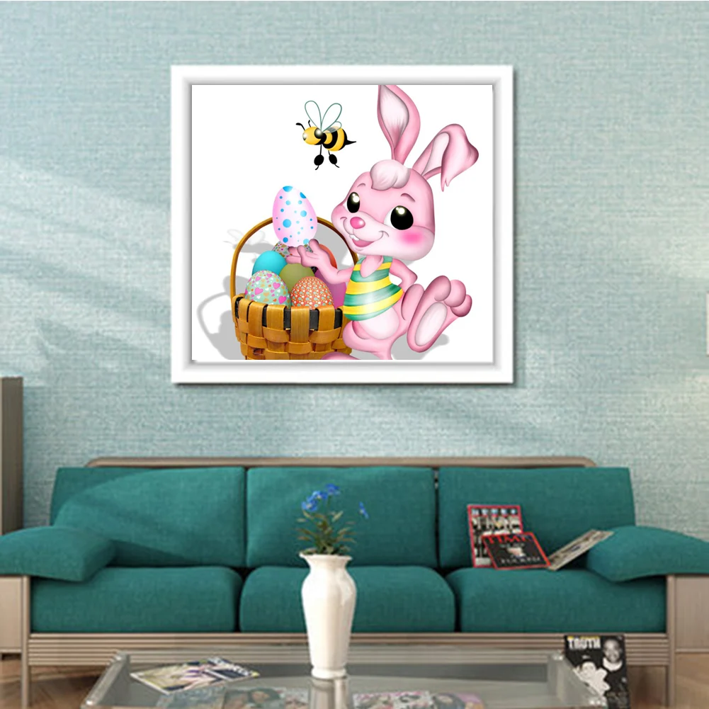 5D DIY Алмазная мозаика с милым Кроликом, набор для рисования по номерам, стразы из смолы, набор для рисования, животные, краски для домашнего декора, искусство