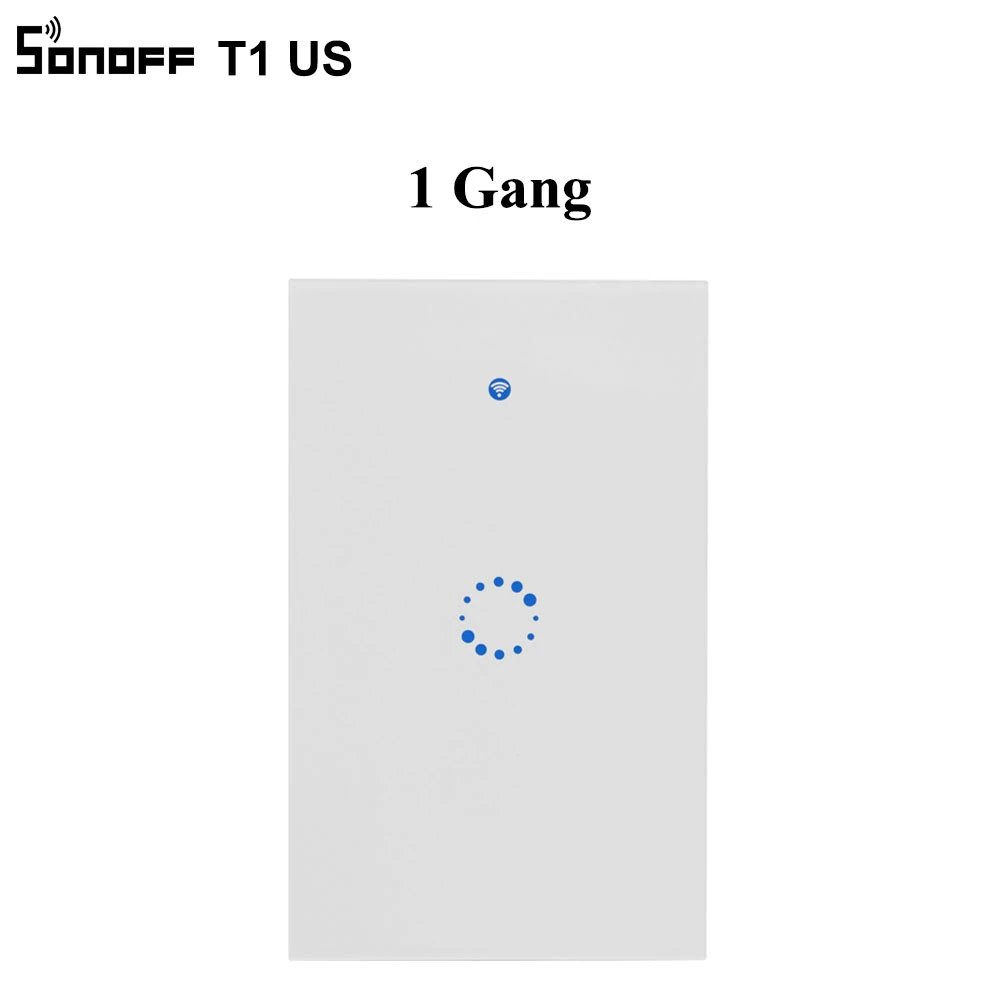 Sonoff T1 US 1 Gang Пульт дистанционного управления SONOFF T1 TX RF/Voice/APP/Touch control EU/US/UK Wi-Fi умный переключатель с сенсорным экраном базовый с Google Home Alexa Domotica - Комплект: Sonoff T1 US 1 Gang