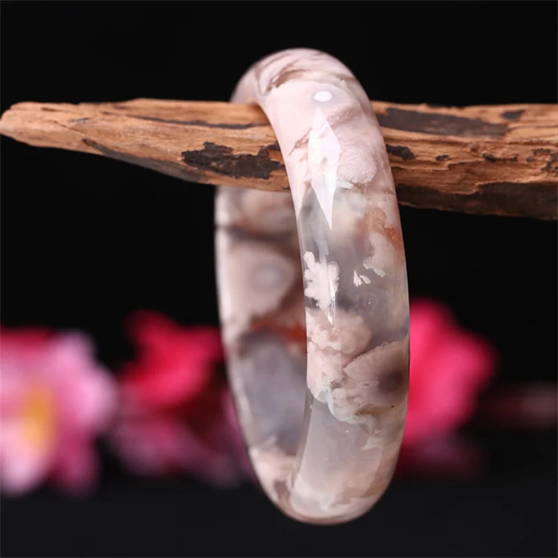 Hot Selling Natural Hand-carved Jade Cherry Blossom Agate Bangle 54-62mm  Fashion Jewelry Bracelet Accessories MenWomen LuckGifts - AliExpress