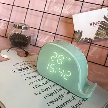

Smart Sound-Control Alarm Clock Sleepy Lazy Snooze Clock Les Refrigerator Magnet Adsorption Clock With Night Light Alarm Clock