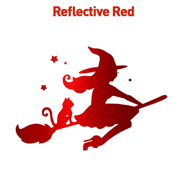 Creative Witch Car Decal Waterproof Self-Adhesive Removable Car Sticker Scratch Cover Decal Auto Decoration Reflective Red
