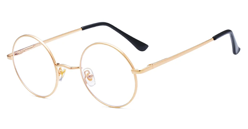 gold with clear Peekaboo, женские круглые очки для компьютера, синий светильник, Ретро стиль, Золотой Металл, Ретро стиль, мужские оправы для очков, оптические прозрачные линзы, Прямая поставка - Цвет оправы: gold with clear