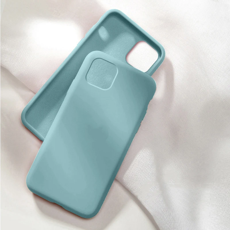 Роскошный официальный силиконовый чехол для iPhone 11 Pro MAX XS XR X чехол с логотипом для Apple iPhone 7 8 6S 6 Plus чехол funda - Цвет: 10.Glacier blue