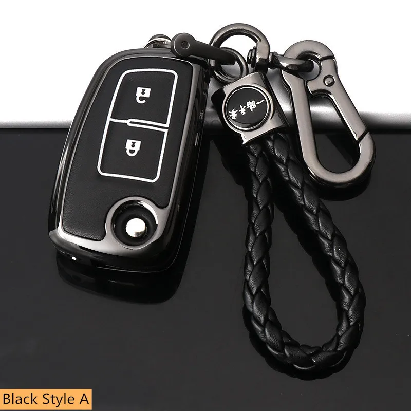 Black Style A Все включено светящийся чехол для ключей автомобиля корпус из цинкового сплава ключ Защитная крышка для автомобиля-Стайлинг интерьерные аксессуары 4 стиля 3 цвета - Название цвета: Black Style A