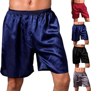 

Men's pajamas satin men's shorts pajama daily trousers elastic band L-L3 code sleep pants 1PC men's pajamas comfortable Y422