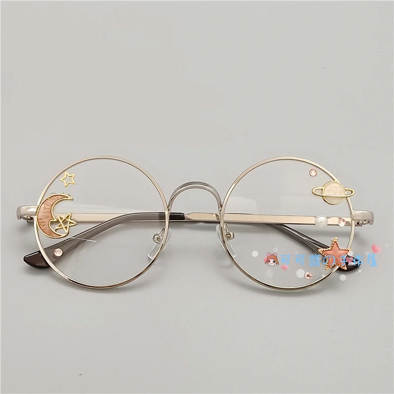 Cosplay&ware Handmade Lolita Frame Harajuku Round Glasses Black Silver Bronze Golden Rose Sakura Star Moon Fairy Rabbit Fashion -Zentai shop online Hef0c68a23eca474ba36f92278f4cac93N.jpg