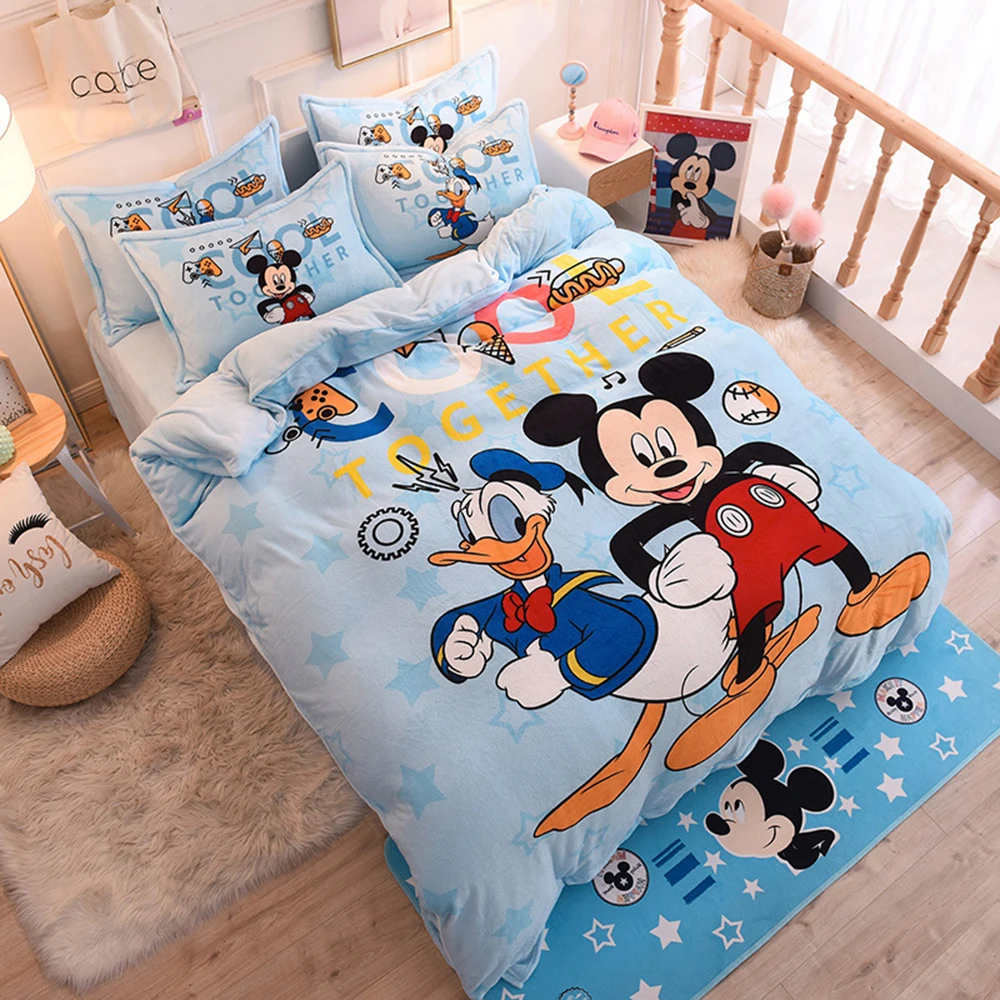 

Disney Fashion Children's Bedding 3 Piece Set Pure Cotton Quilt Cover Cartoon Mickey Minnie Quilt Cover Baby Bedding Set