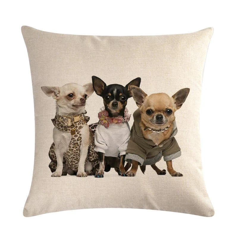 1 Pcs Pug Pet Dog Pattern Cotton Linen Throw Pillow Cushion Cover Car Home Sofa Bed Decorative Pillowcase 5