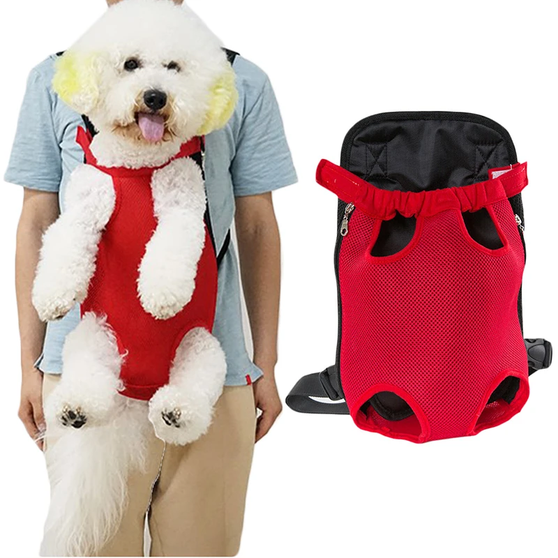 Mochila portamascotas para perro, mochila frontal para pecho, de cinco agujeros para perro, bolsa de transporte al aire libre, soporte de eslinga, malla para gato, portador de perro cachorro|Transportines para perros| -