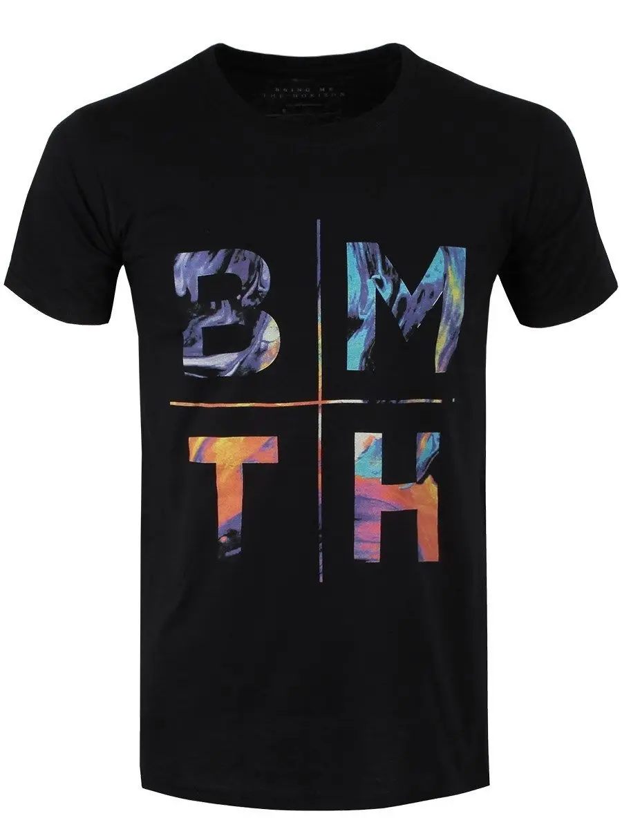Футболка BMTH colors Bring Me The Horizon Мужская черная топы оптовая продажа футболка на заказ