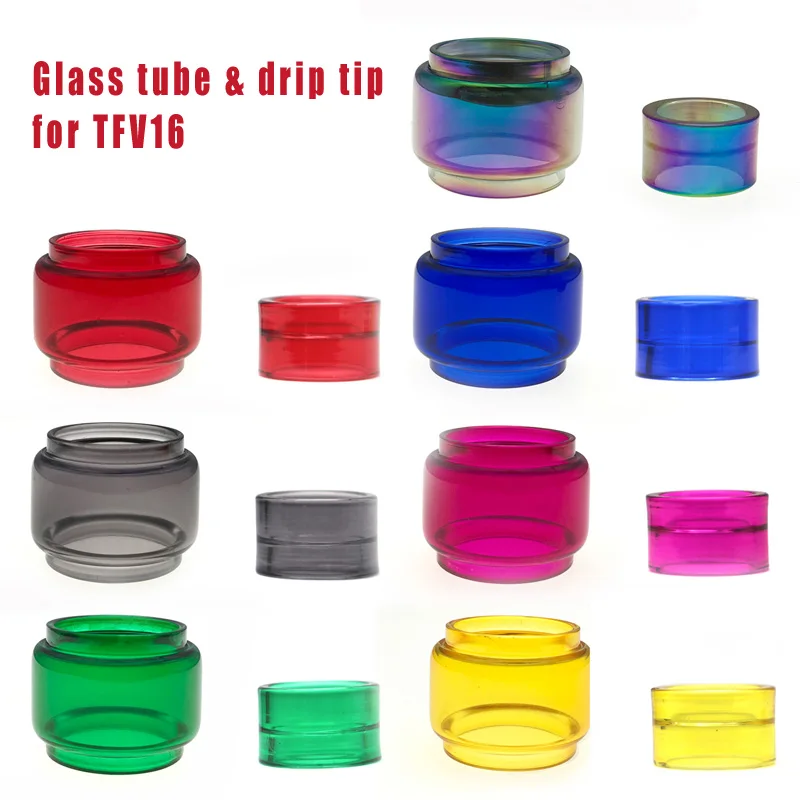 

New stock replacement bulb bubble glass tube & drip tip kit for SMOK TFV16 atomizer tank 9ml