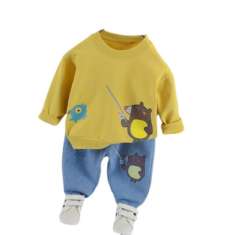 

Spring Children Clothes Baby Boys Girls Cartoon T Shirt Pants 2Pcs/sets Autumn Toddler Casual Clothing Infant Cotton Tracksuits