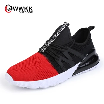 

WWKK Men Fashion Sneakers Outdoor Breathable Mesh Lace Up Running Shoes Comfortable Male Walking Athletic Sports Trainers Shoes