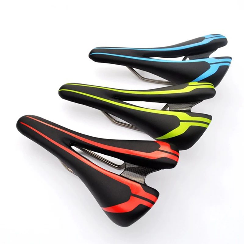 

Full carbon fiber Extra Soft Bicycle mountain road bike seat cushion wrapped leather Hollow seat Bicycle Accessories
