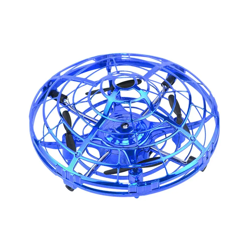 Дроны для детей летающие игрушки ручной самолетный Дрон для начинающих с избеганием препятствий Авто парящий летающий шар - Цвет: Синий