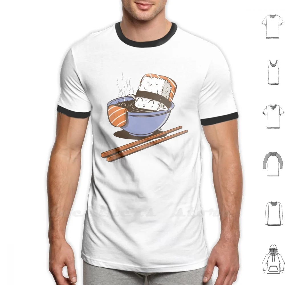 Jacuzzi Food T Shirt 6Xl Sushi Food Soy Cute Cartoon Japan Food Parody Mashup Humor Cartoons Jacuzzi Relax Relax Zen Nice