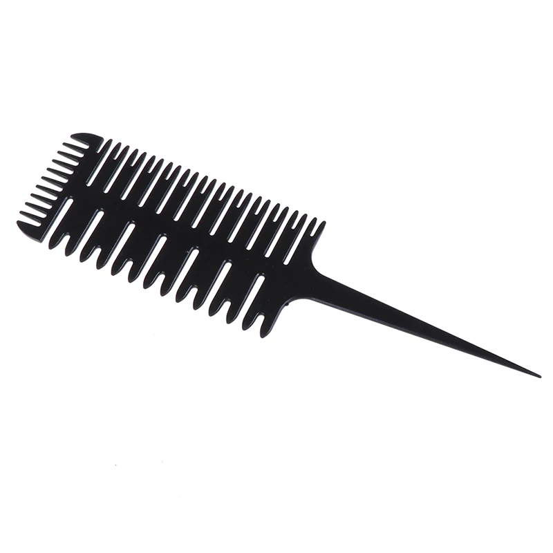 Big Tooth Comb Salon Style Haircut Comb With Tail Fish Bone Shape Colorful Women Hair Dyeing Tool