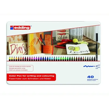 

Set of markers with round tip, 40 colors in a set, metal box assorted