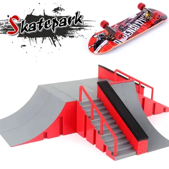

Mini Finger Graffiti Skating Board with Ramp Parts Track Table Scene Combination Set Game Finger Training Boy Toy Gift