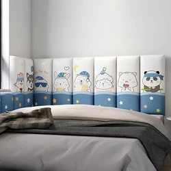 Cartoon Animal Headboards Soft Pack Kids Anti Collision 3D Wallsticker Tatami Self Adhesive Cabecero Teen Room Decor Tete De Lit