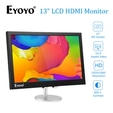 Eyoyo EM13A 13," монитор компьютера ЖК Ecran FHD ips экран ПК с USB динамиками 1920x1080 ноутбук Pantalla для PS4 WiiU дисплей