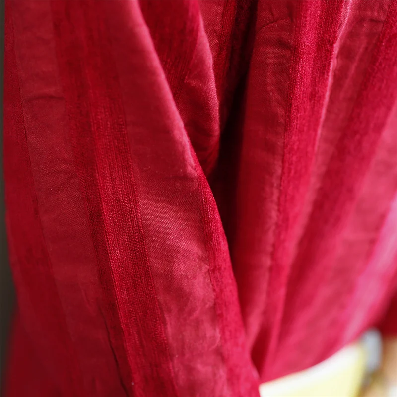 Johnature винтажное льняное платье Cheongsam осеннее Новое Полосатое платье с длинным рукавом в китайском стиле женское платье на пуговицах