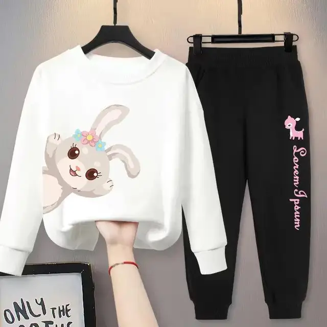 2022 New Children Girls Clothes Sets Autumn Spring Long Sleeve Sweater + Pants Fashion Kids Clothing Suits Boutique Tracksuit A5