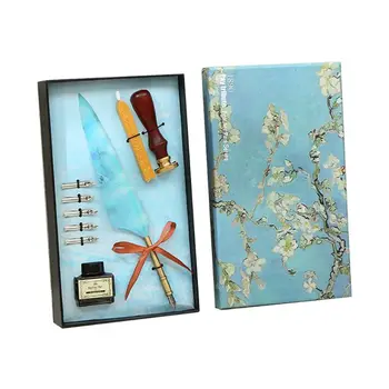 

1 Set Oil Painting Retro Vintage Calligraphy Feather Dip Pen Quill Fountain Pens