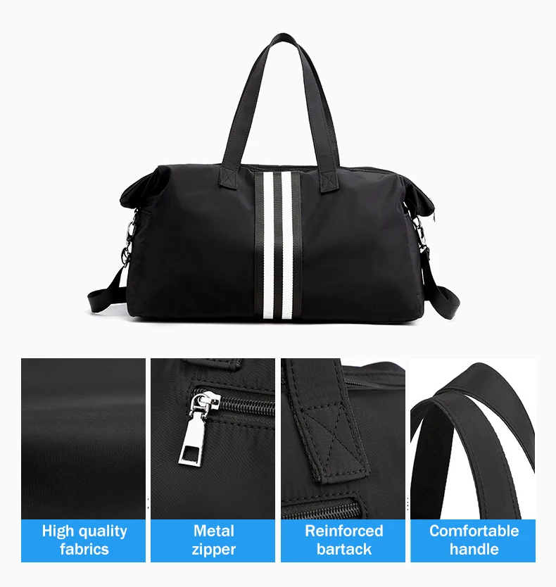 Повседневные водонепроницаемые нейлоновые мужские дорожные сумки, сумки для путешествий, сумки через плечо, полосатые сумки, XA798WB