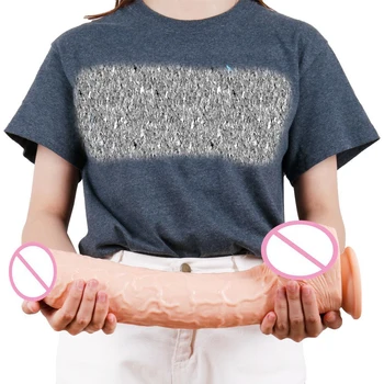 41*7cm Super Long Dildo Suction Cup Realistic Penis Huge Large Strap-on Dick Giant Big Cock Lesbian Sex Toys For 18+ Adult Women 5