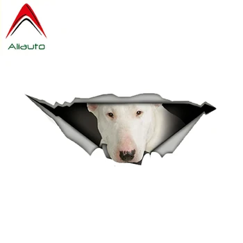 

Aliauto Pet Dog Car Sticker White Bull Terrier Torn Metal Automobiles & Motorcycles Vinyl Decal Waterproof,13cm*5cm