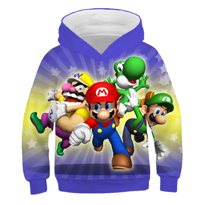

2019 Autumn new style children 3d Hoodies Cartoon Super Mario 3D print Hoodie Sweatshirt funny drugs casual Pullover Jacket Coat