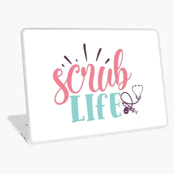 

Scrub Life Cool Pink Blue Nurse Slogan laptop skin sticker 13 14 15 17 inch for MacBook HP Acer Dell ASUS Lenovo