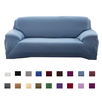 

Solid Color Sofa Cover Elastic Spandex Modern Corner Couch Slipcover Chair Protector Living Room 1/2/3/4 Seater