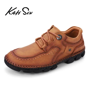 

KATESEN New Spring Casual Shoes Men Fashion Loafers Men Casual Driving Shoes Soft Moccasins Flats Footwear Men Big Size shoes