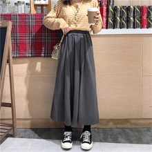 Faldas mujer moda с высокой талией юбка с завышенной талией в складку весна-осень Лидер продаж, однотонные женские ботинки до середины икры; консервативный стиль Женская одежда модного бренда