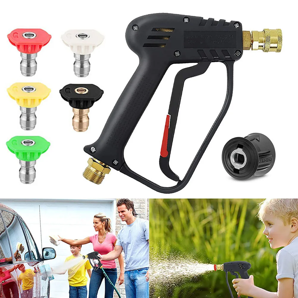 25 l/mHigh Pressure Washer Gun M22 Quick Release Connecter 5 Colors Nozzle Kit for Karcher Nilfisk Bosch Black&ampDecker Car | Автомобили