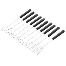 10 шт./партия, нержавеющая сталь, для украшения торта, сделай сам, фонтан, инструмент для украшения дома, кондитерский инструмент, десерт, ржавчина, многофункциональная вилка для шоколада