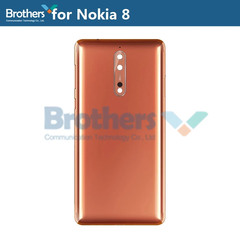Copper Оригинальная задняя крышка для Nokia 8 корпус батареи для Nokia8 батарейный отсек с кнопкой громкости гибкий кабель для телефона Замена - Цвет: Copper