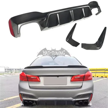 

3D Style 3K Carbon Fiber Diffuser For BMW F90 M5 2017+ 4DR Sedan 3D Design Upgrade Rear Bumper Splitter Protector Body Kit
