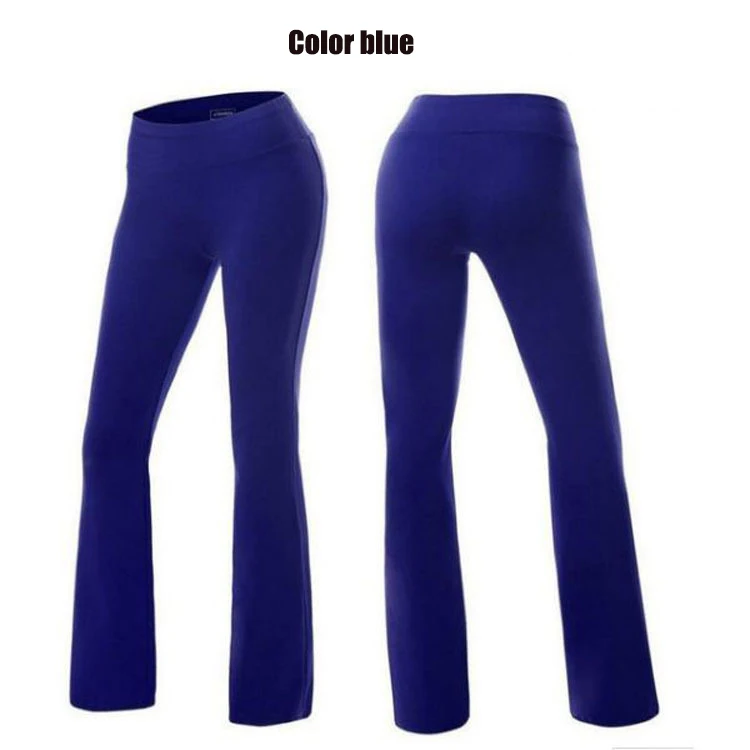 

Women Flare Wide Legging Elastic Solid Color Trousers Bell Bottom Yoga Long Pants Casual MC889
