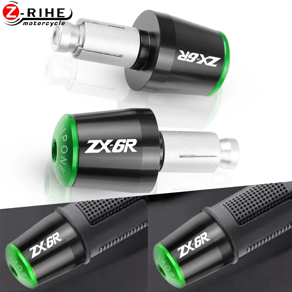 Hand Bar Ends Motorcycle Accessories HandleBar End Cap CNC Billet Aluminum For KAWASAKI ZX6R ZX-6R NINJA 2020 2019 2006 2001-On |