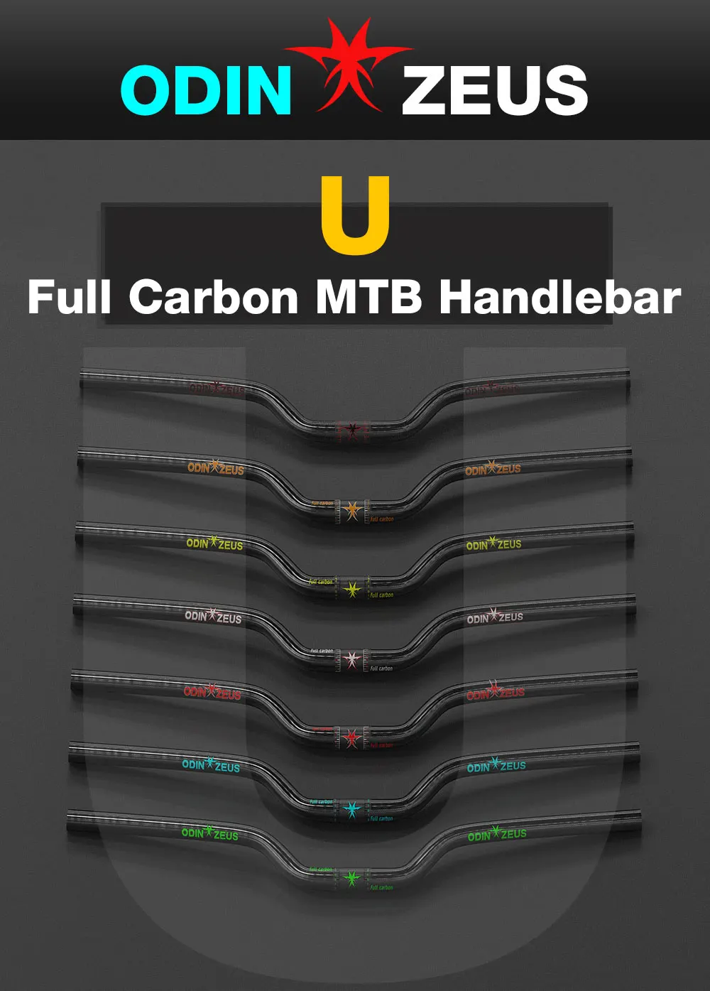 580-720mm Mountain Bike Handlebar Full Carbon Riser Diameter