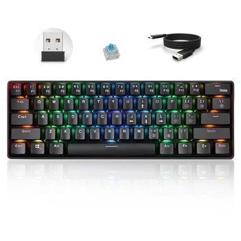 

Russian English Mechanical Keyboard 61 Keys USB Wired 2.4G Wireless Dual Mode Gaming Keyboards Backlight for Desktop PC