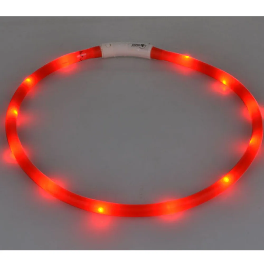 Red USB Водонепроницаемый светодиодный светильник с мигающим светом, безопасный ошейник для собак, ошейник для щенков, цветной ошейник для собак GK1106 - Цвет: Red
