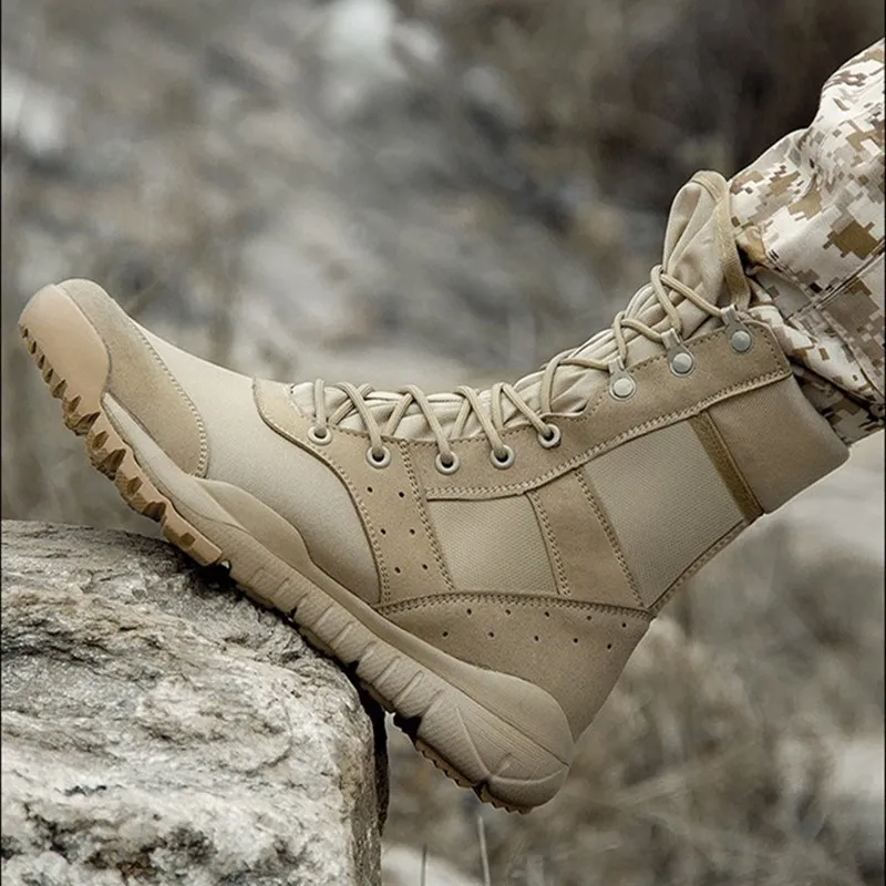 Ультралегкие мужские и женские ботинки для активного отдыха, тактическая обувь для скалолазания, армейские ботинки для тренировок, дышащие сетчатые походные ботинки для пустыни, Размеры 35-48