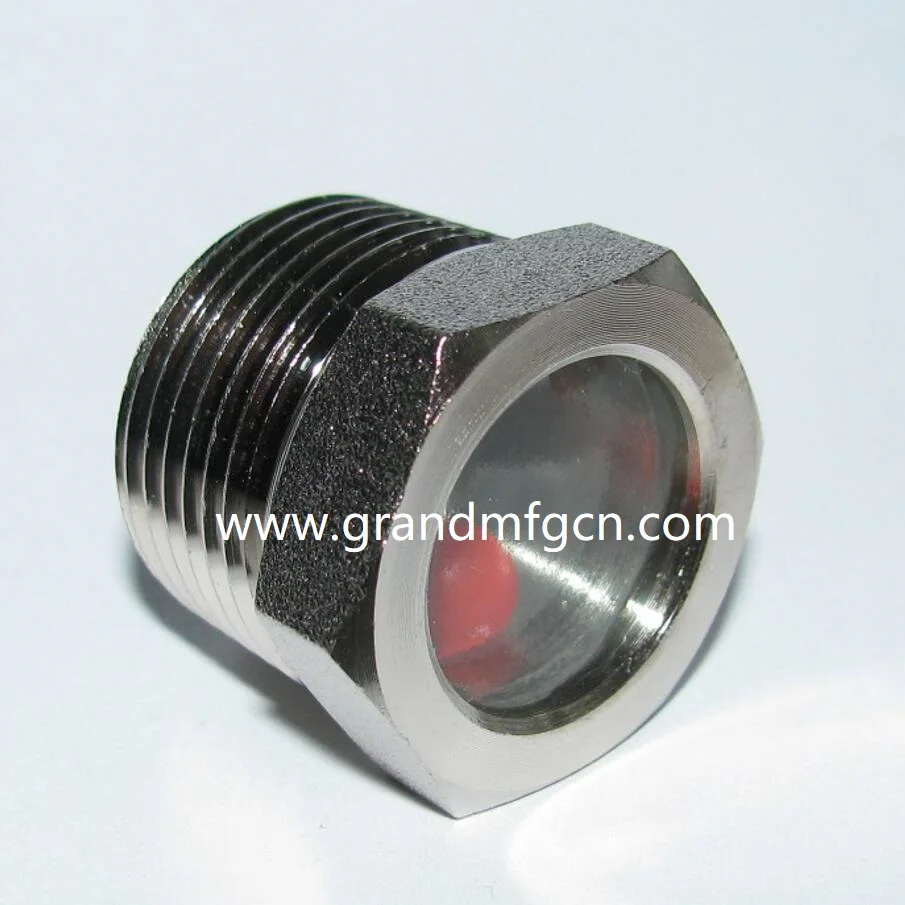 NPT3/4" Pump Fused Oil Sight Glass With SS304 Stainless Steel Reflector & Foating Red Ball Steel Oil Level Sight Gauge Window