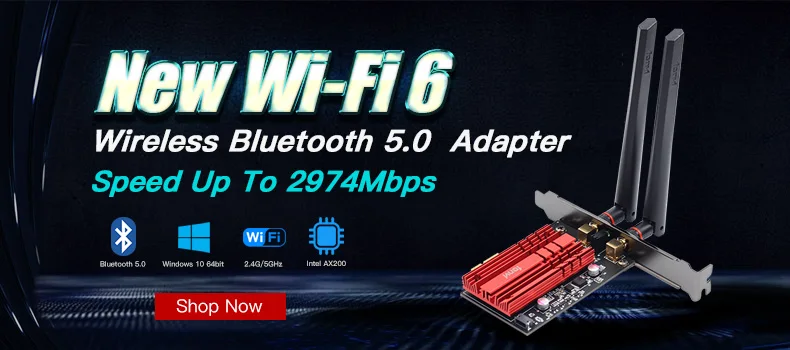 ax200 bluetooth 5.0 802.11ax banda dupla 2.4g