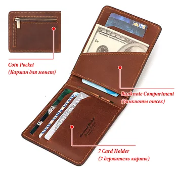 

Luxurious Men's Cowhide Wallet RFID Multi-card Male Genuine Leather Coin Purse Business Card Holder